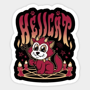 Hellcat - Cartoon Kawaii Devil - Chonky Cat Sticker